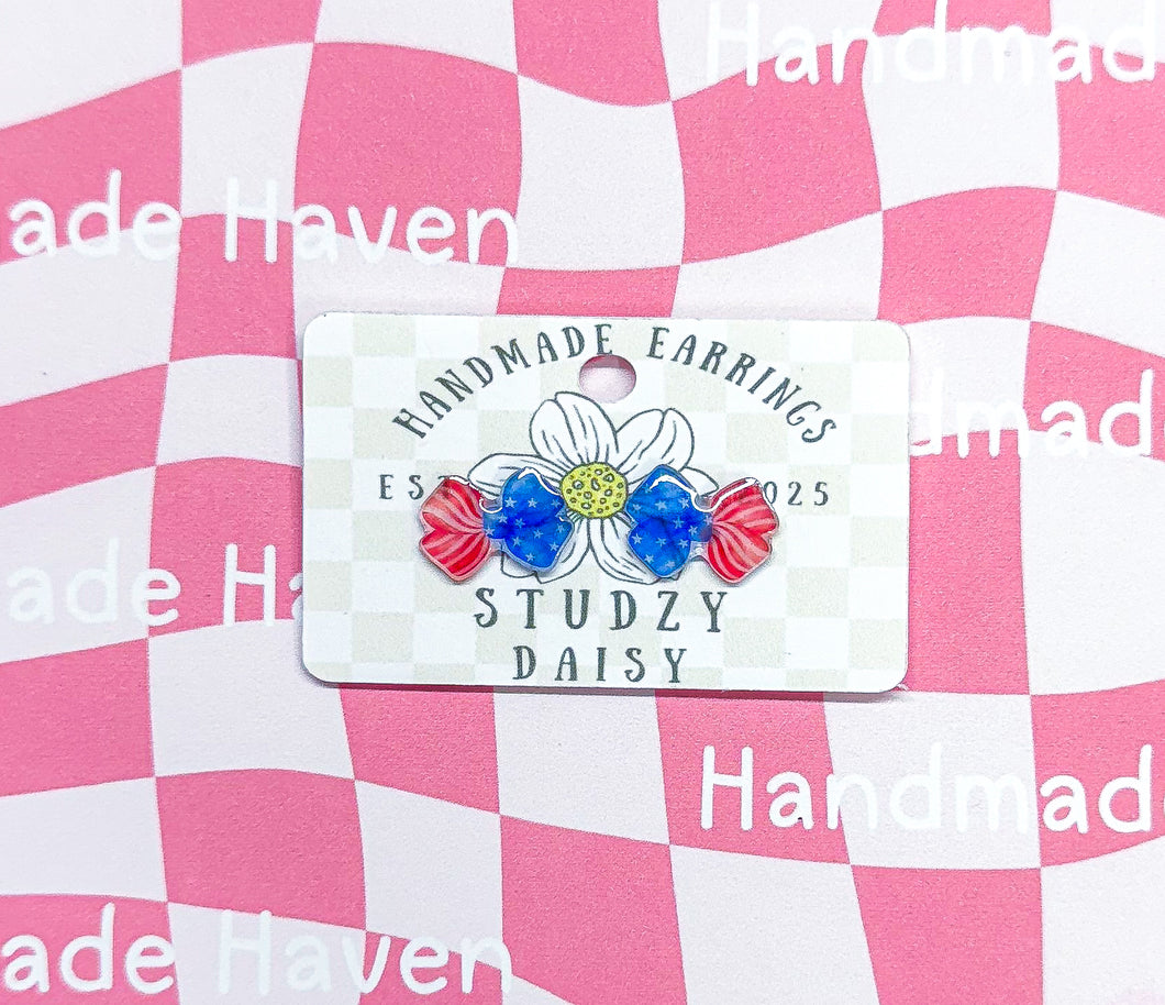 Patriotic Bow Studs
