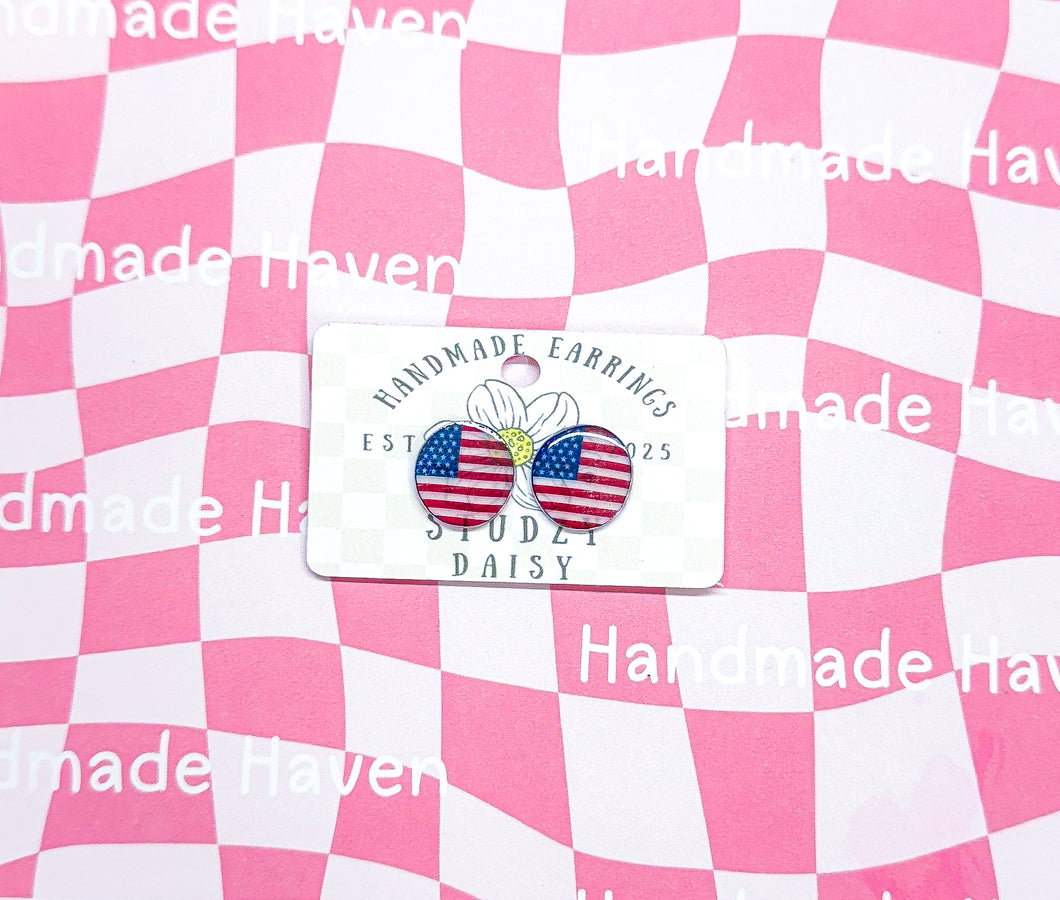 Circle Flag Studs