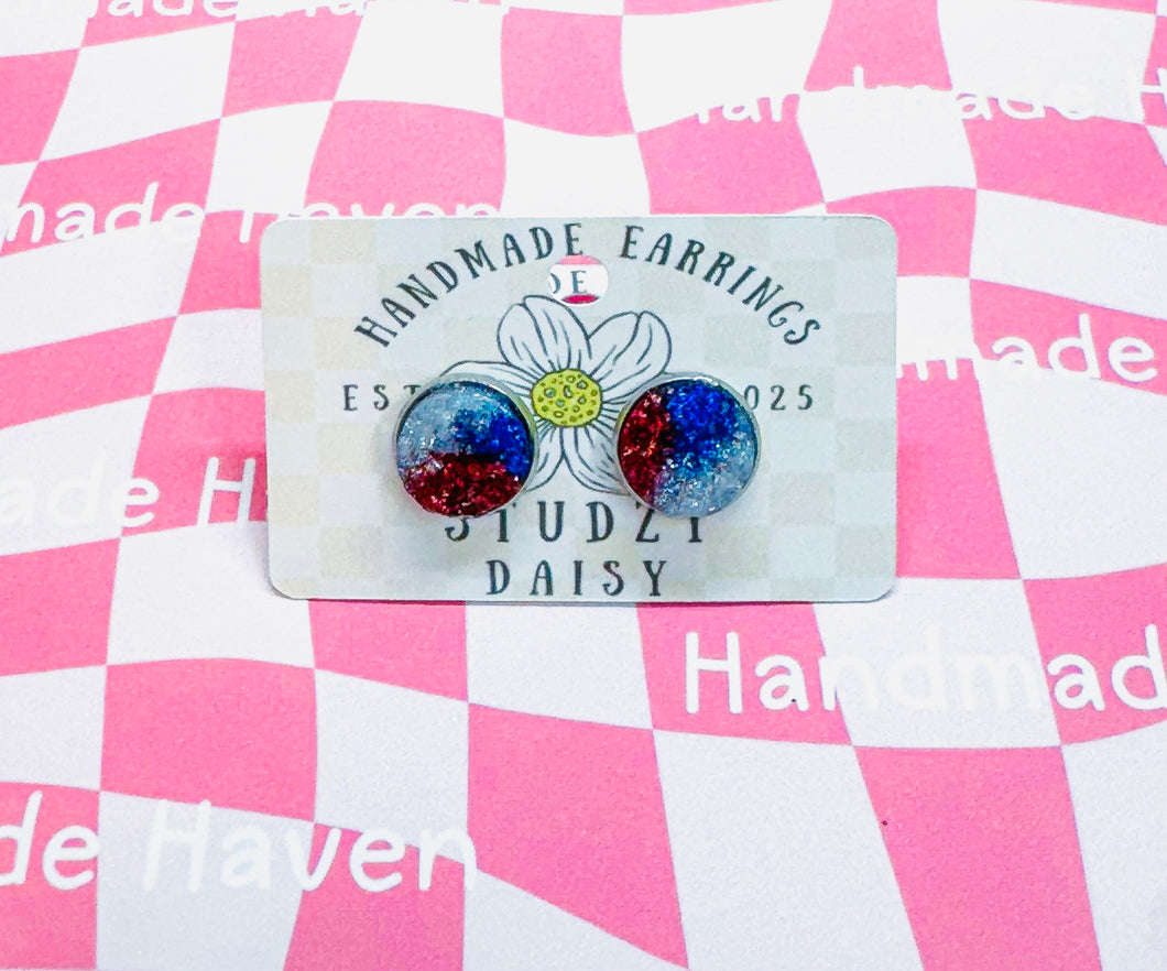 Glitter Druzy Studs-12mm