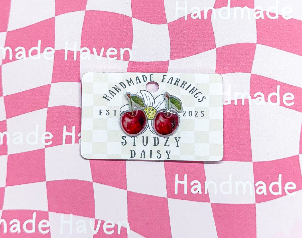 Single & Mingle Cherry Studs