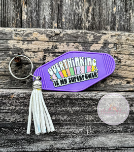 Overthinking Superpower Motel Keychain