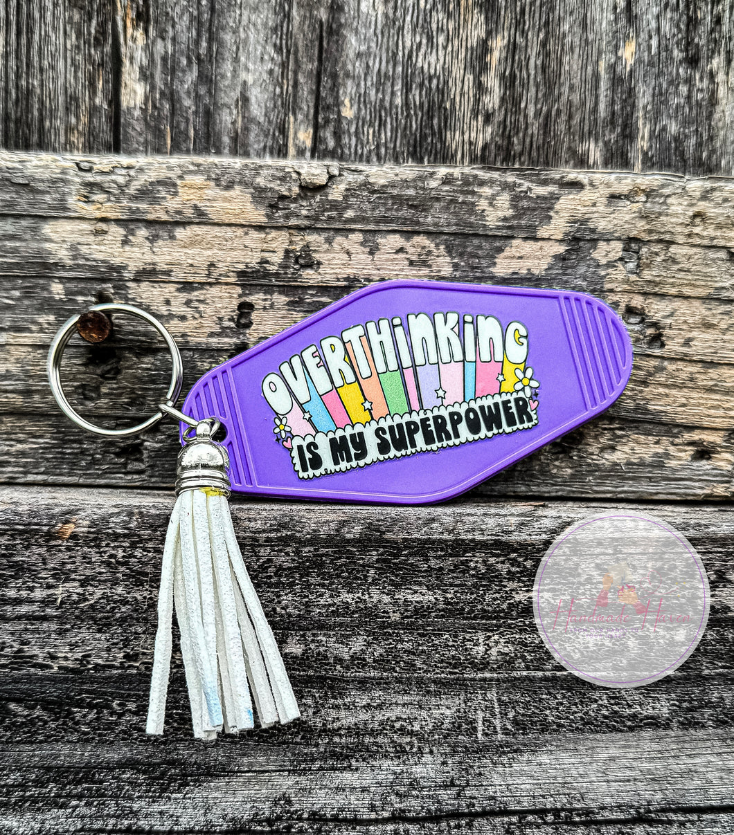 Overthinking Superpower Motel Keychain