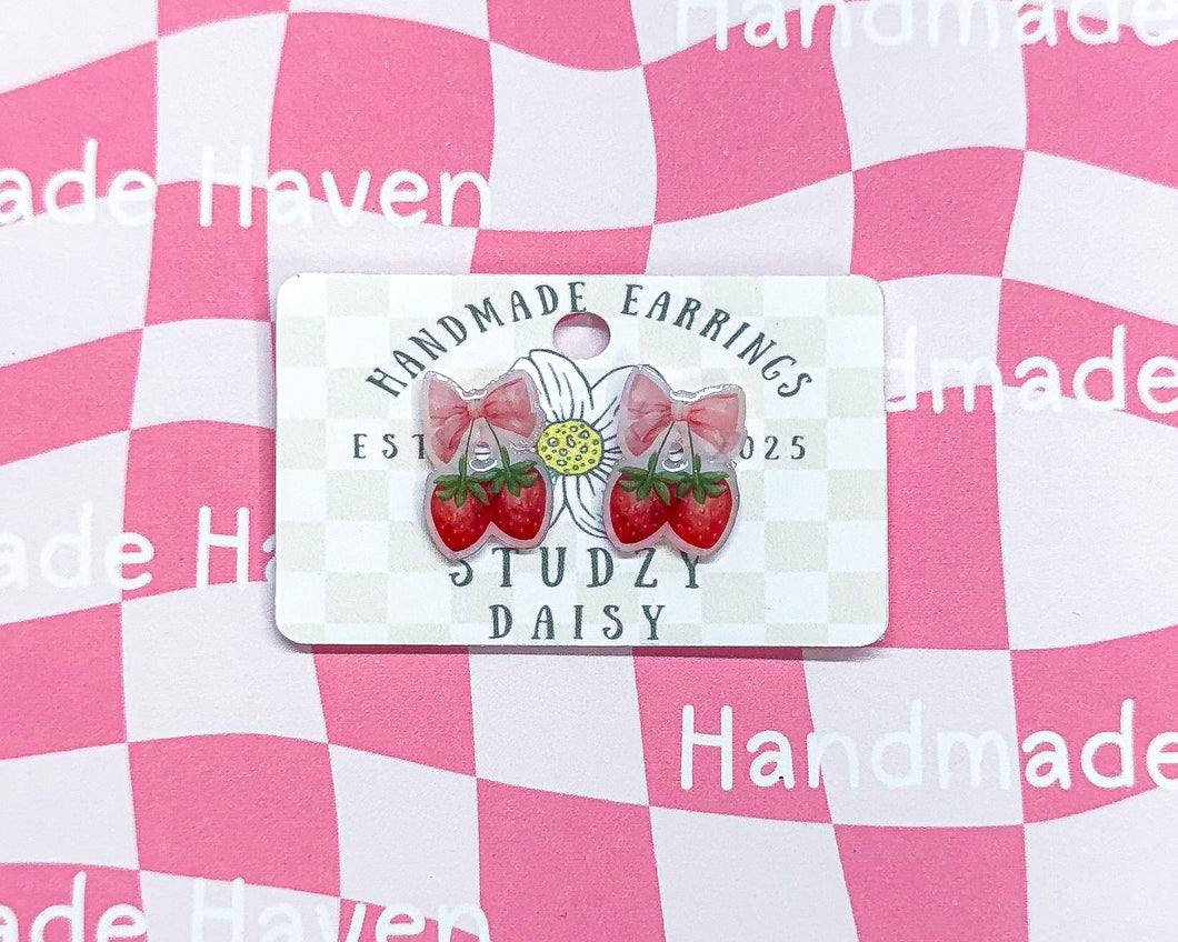 Berry Paired & Bows Studs
