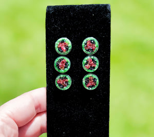 Watermelon Inspired Druzy Studs