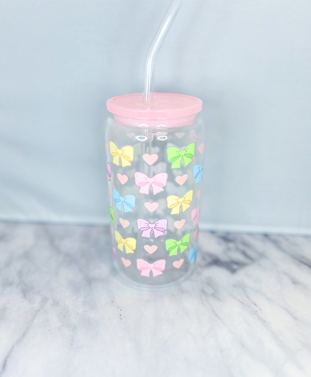 Pastel Bows and Hearts Cup